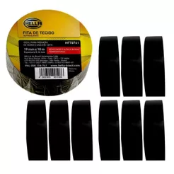 KIT 10 FITAS ISOLANTE 10 METROS 19MM TECIDO ANTICHAMAS PARA CHICOTES ELETRICOS AUTOMOTIVOS HELLA