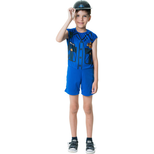 Fantasia Infantil Policial Completa Uniforme Disfarcado Farda Roleplay Criança