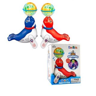 Leao Marinho Interativo Brinquedo Musical Luzes Rotacao Infantil Educativo