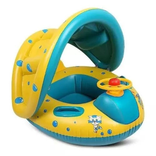 80 CM Boia inflável. Boia para bebês. Boia infantil com proteção solar. Material super resistente.