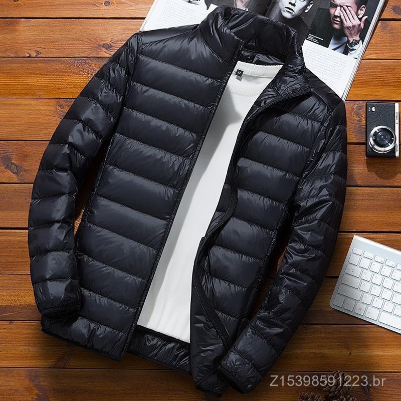 Leve para baixo acolchoado jaqueta curta masculina 2023 outono inverno novo estilo versão coreana na moda bonito gola al