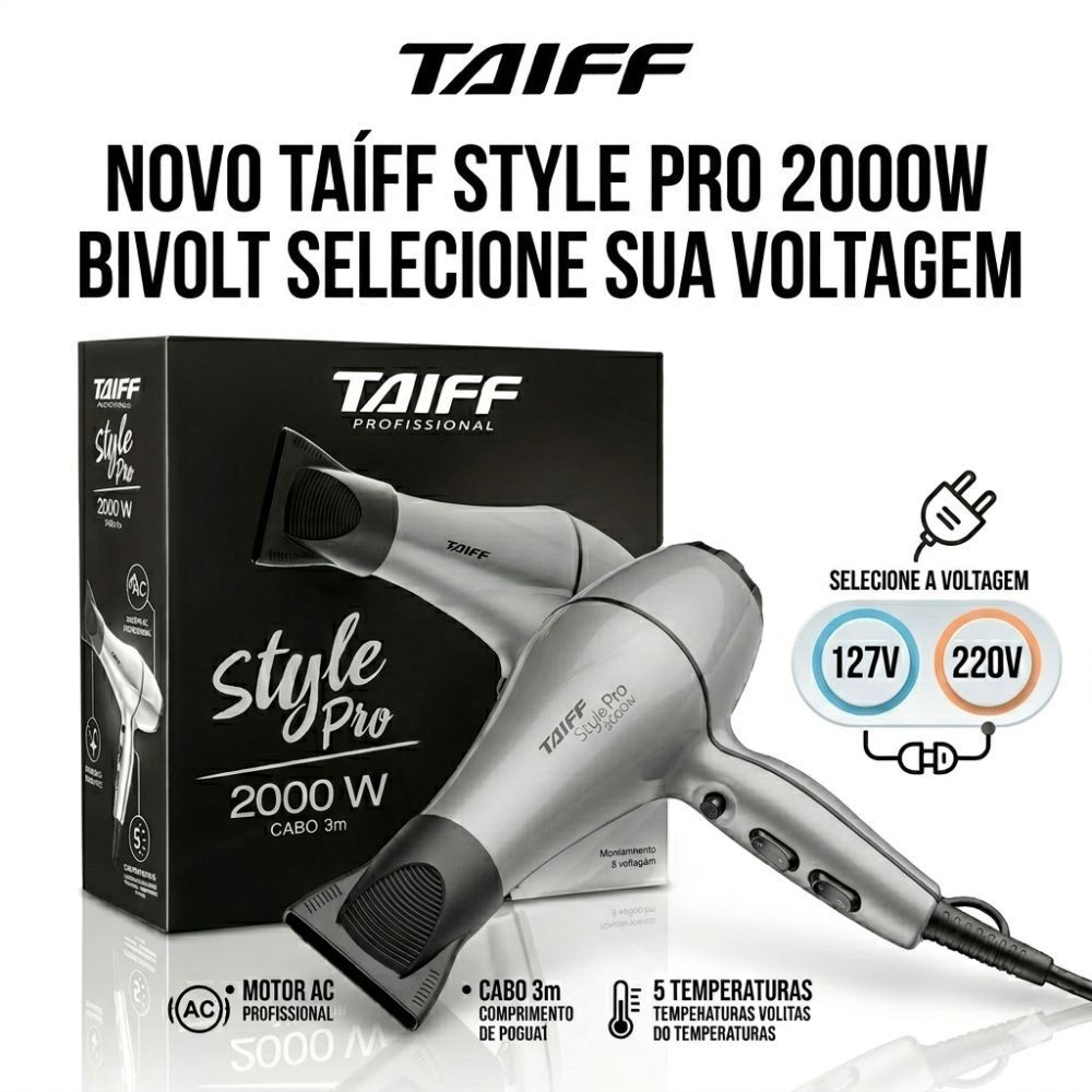 Secador Taiff Style Pro 2000W 127V - 220V - Taiff