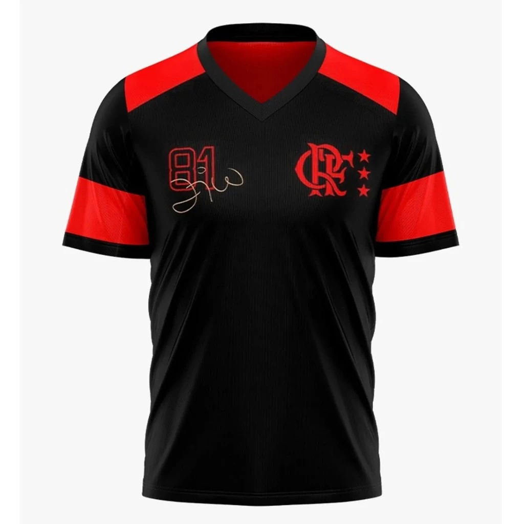 Camisa Flamengo Masculina Zico 81 Preta Oficial Licenciada — imagem 1