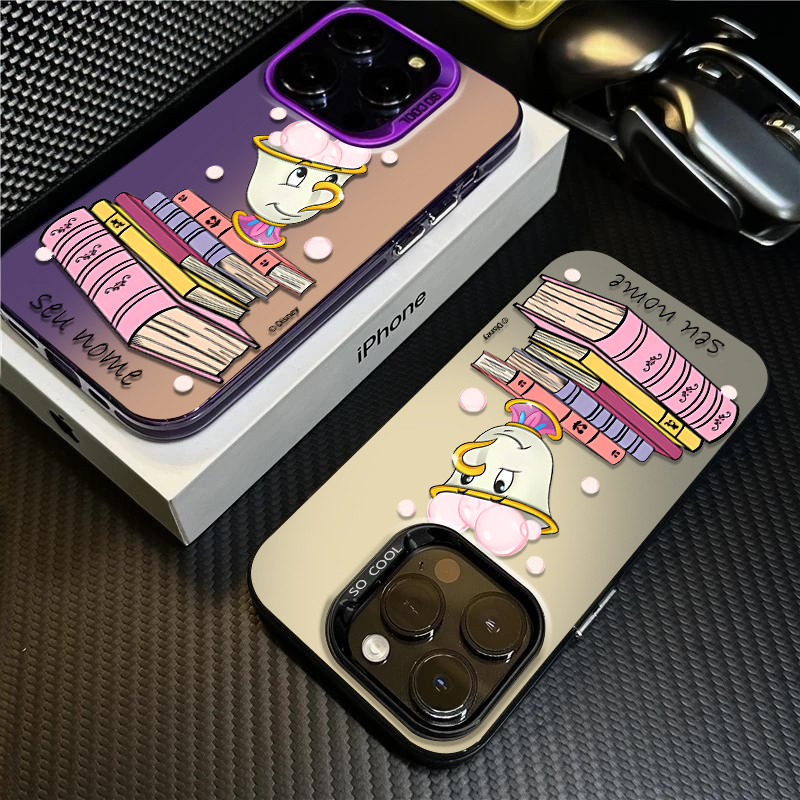 Capinha de celular personalizada A bela e a fera xícara para iPhone xr xs 17 16 15 14 13 12 11 pro max 14 plus Capa