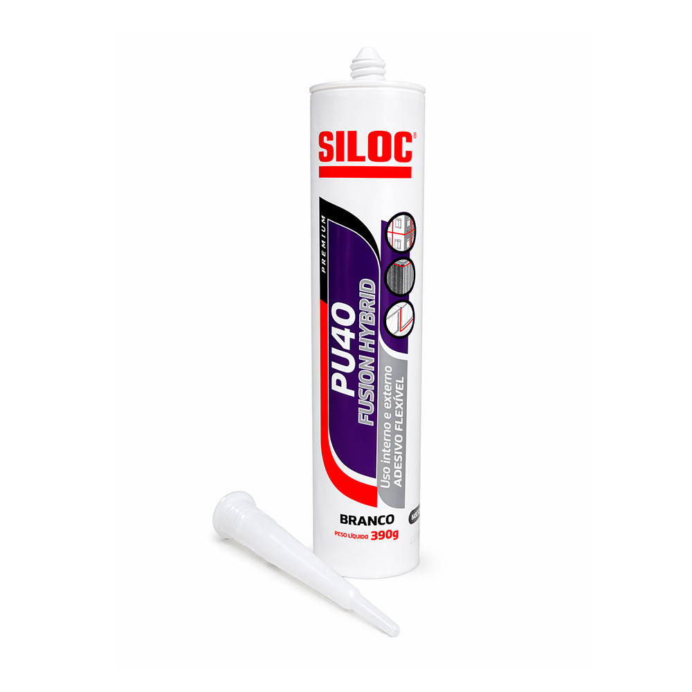 Silicone PU40 Branco Tubo 390g Ultraflex Fusion Hybrid Siloc 40162