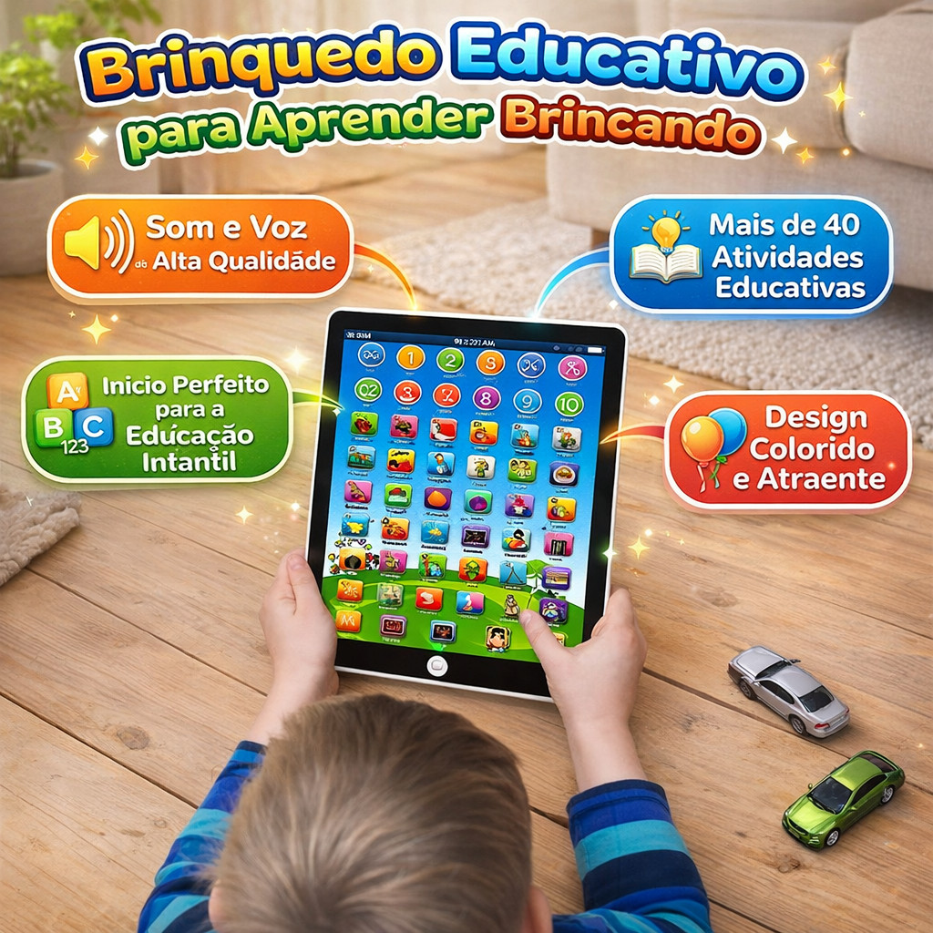 Tablet Interativo Infantil Bilíngue Educativo Brinquedo De Crianças Educativo Menino E Menina