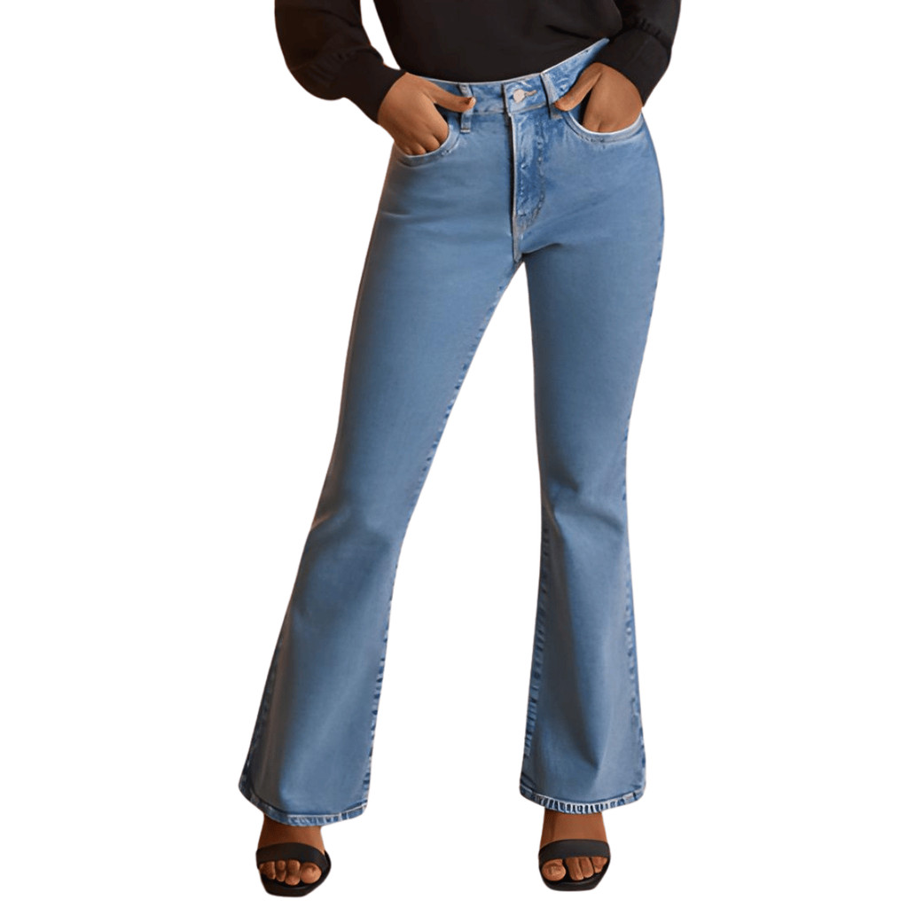 Calça Jeans Feminina Flare Para Pequenas Lunender