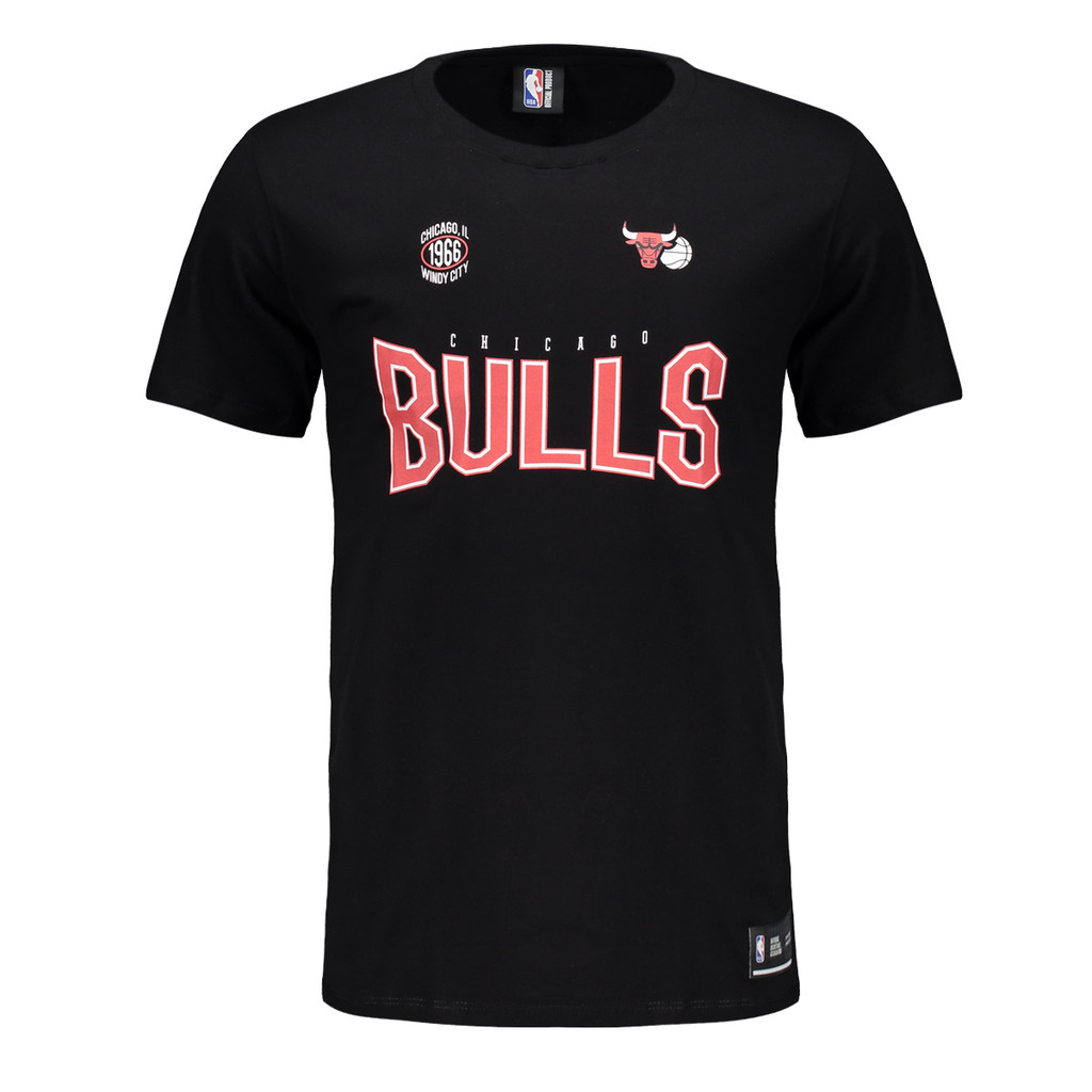 Camiseta NBA Chicago Bulls Logo I Preta
