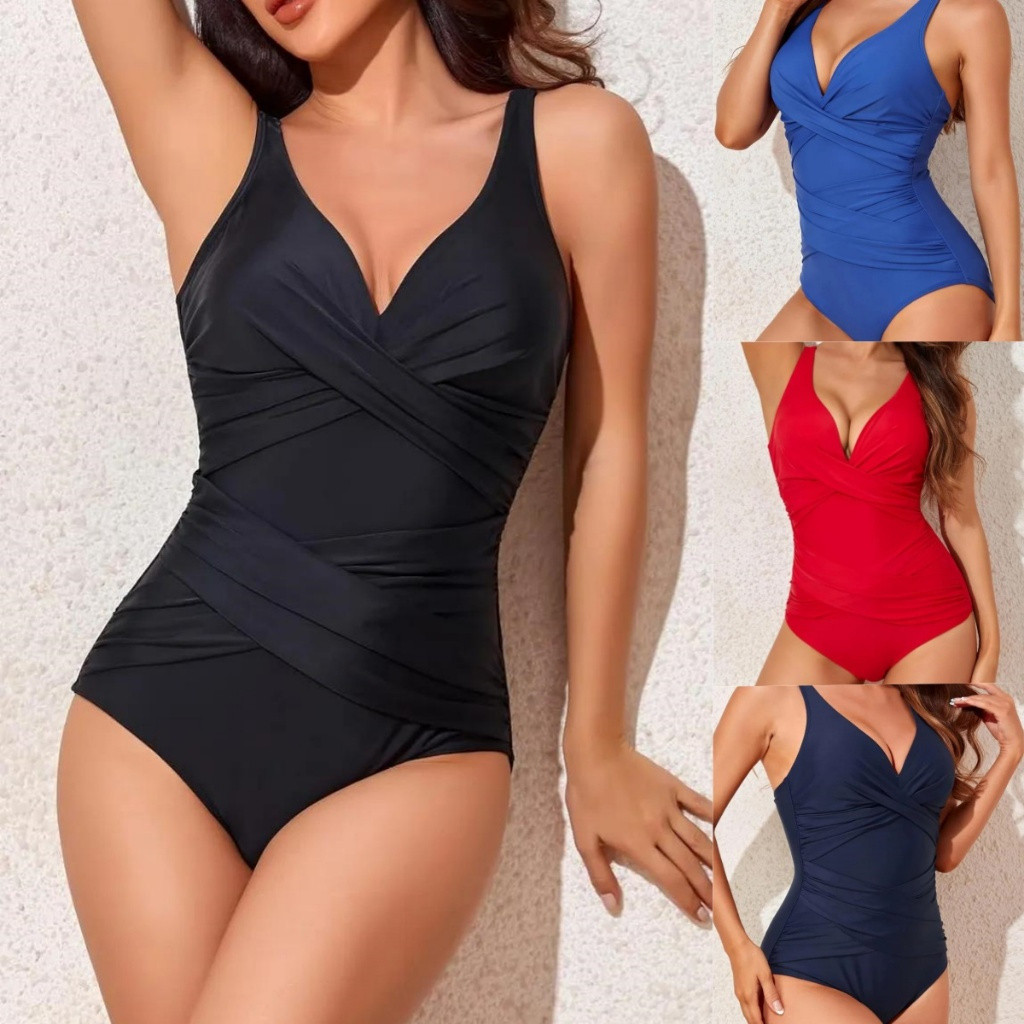 Maiô de Praia Feminino, Sexy, com Almofadas, Peça Única, Slim, Retro, com Controle de Barriga para Mulheres AHJO