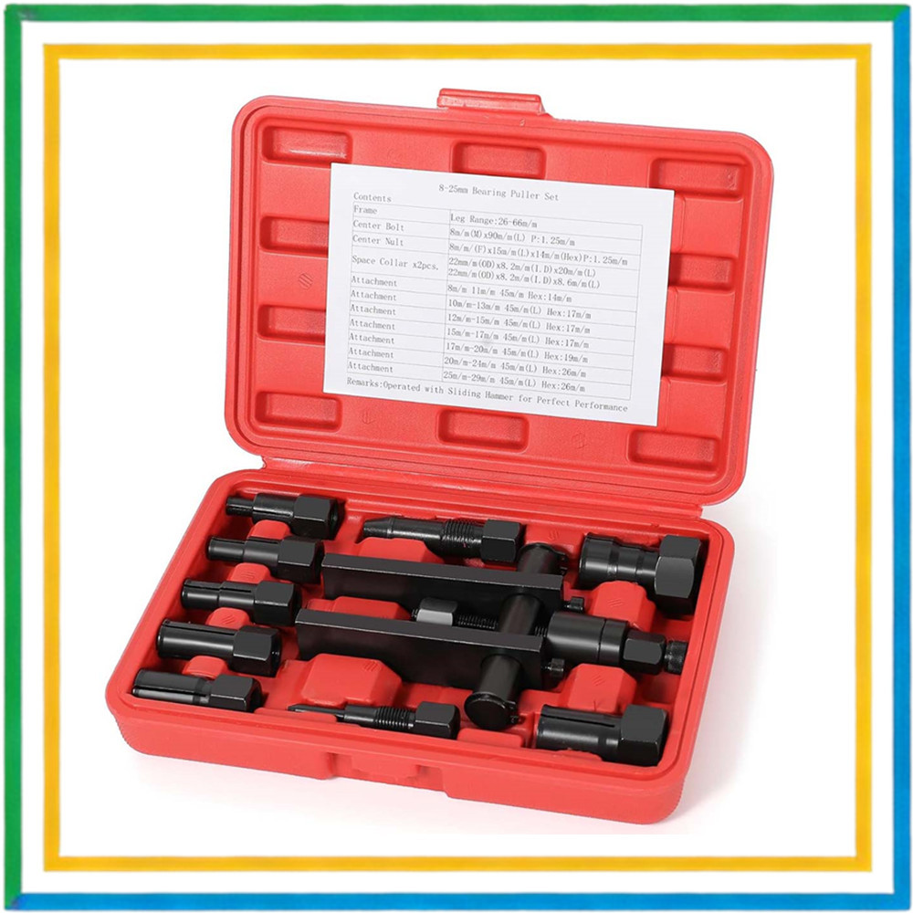 Kit de ferramentas para puxar rolamento de motocicleta, conjunto extrator de rolamento de furo cego, 8-25mm