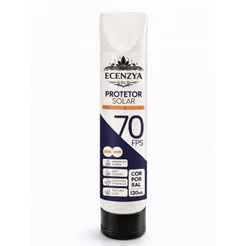 Protetor Solar FPS 70 Ecenzya GOLD 150ml Toque Seco Imediato Sem Oleosidade Uso Diário UVA UVB