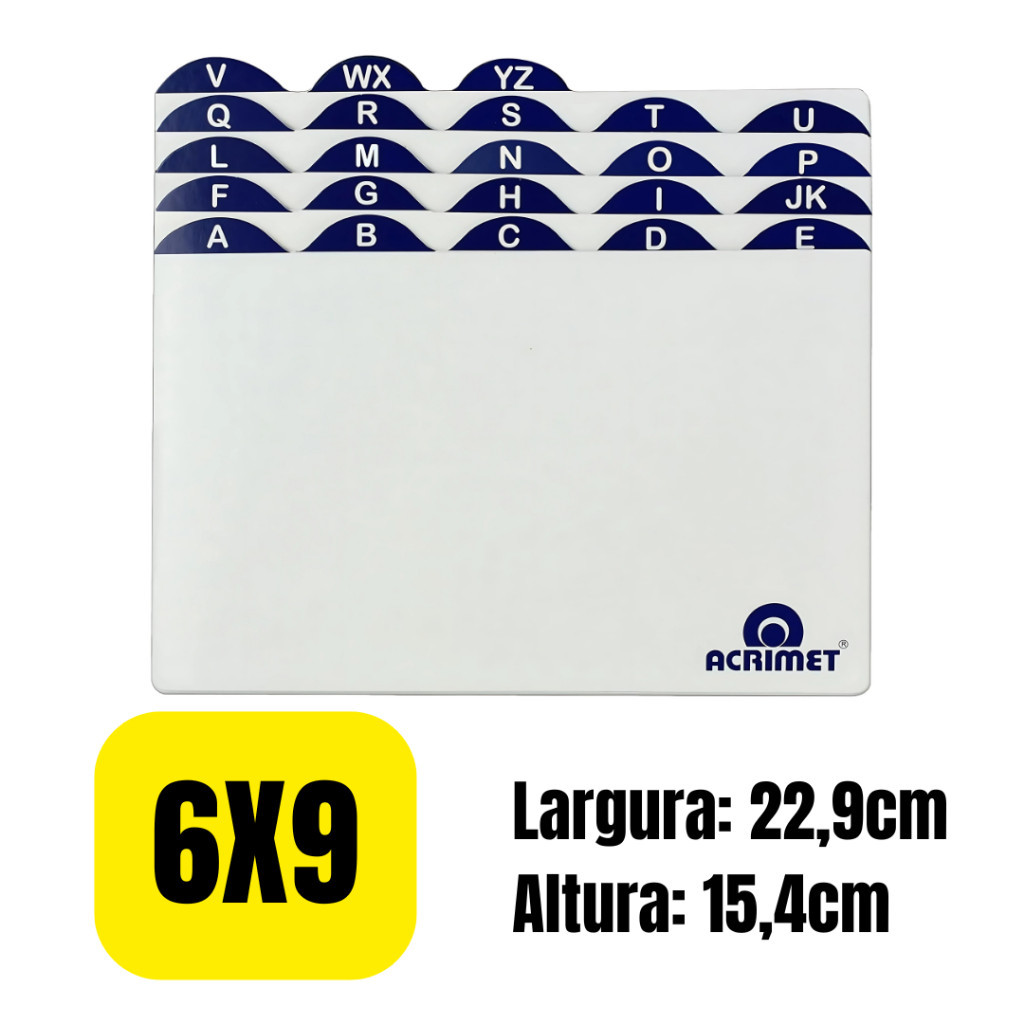Índice AZ Abecedário Fichário Mesa Acrimet 6x9 634