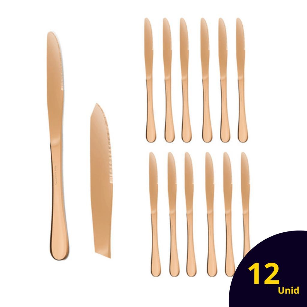 12 Facas De Sobremesa Elite Cobre Restaurante Gourmet Mix