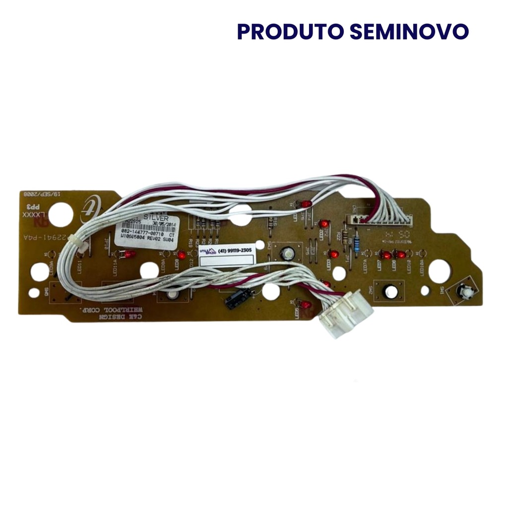 Placa Interface Brastemp Ative 11kg BWL11A 5 Botões Original W10212514 SEMINOVO