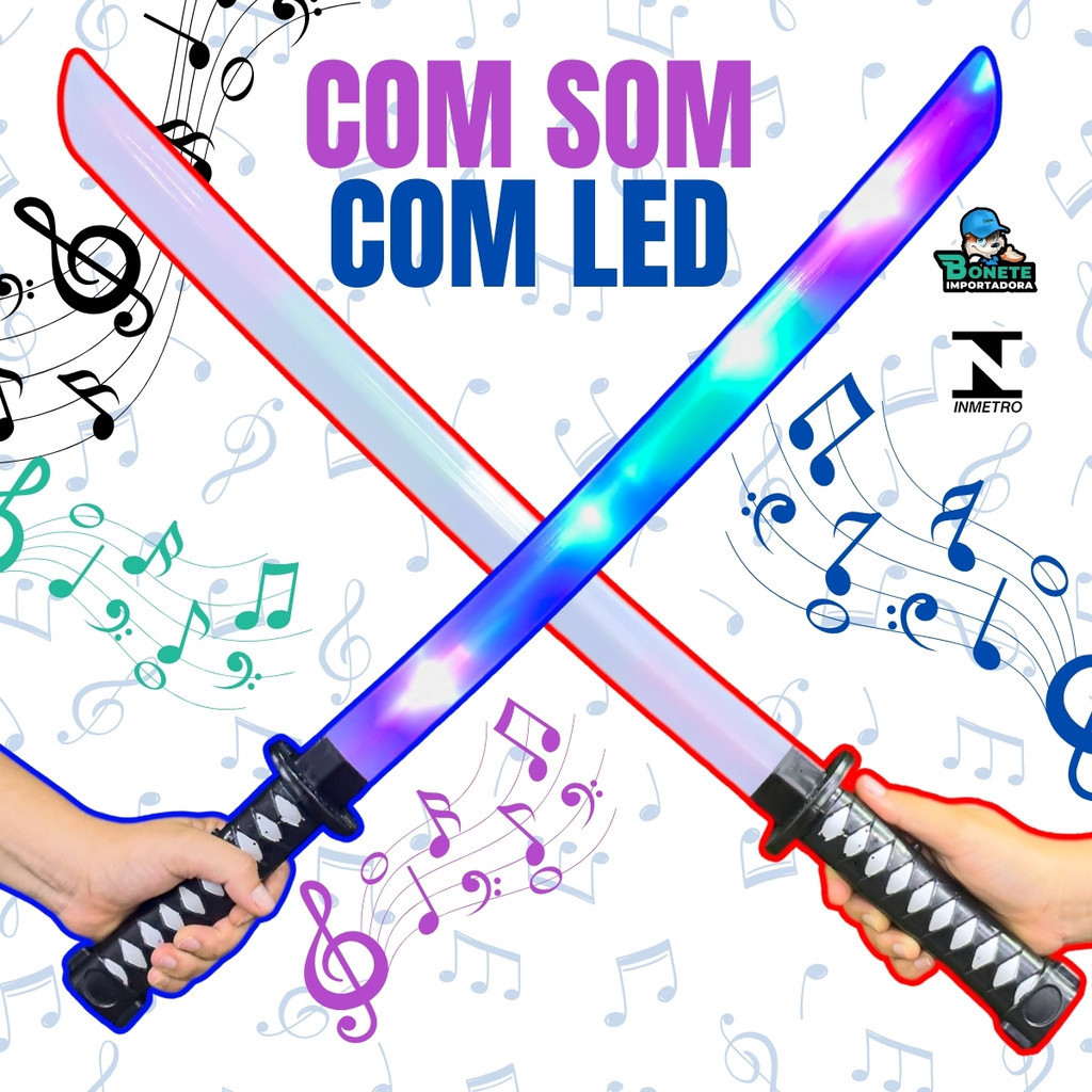 Espada de Brinquedo 70cm com Luz e Som – Infantil com Bainha