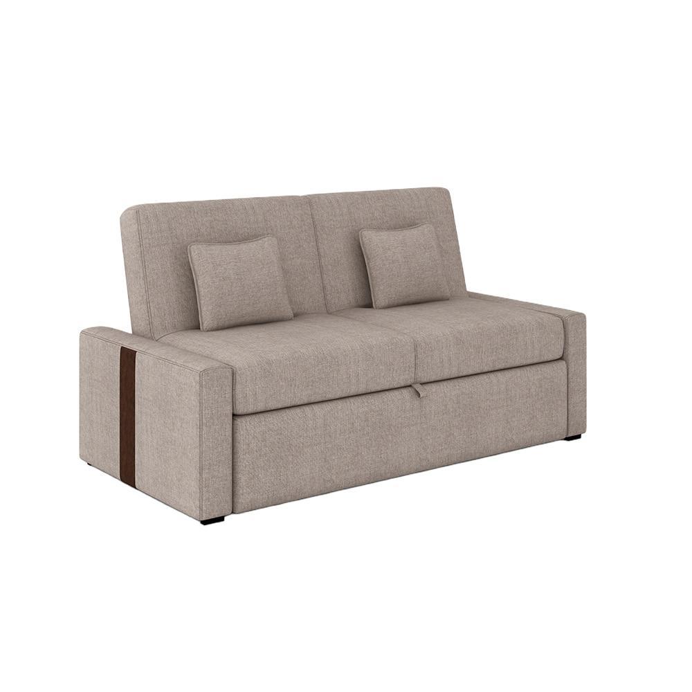 Sofá Cama 145cm Charlie Cru/Marrom - Matrix
