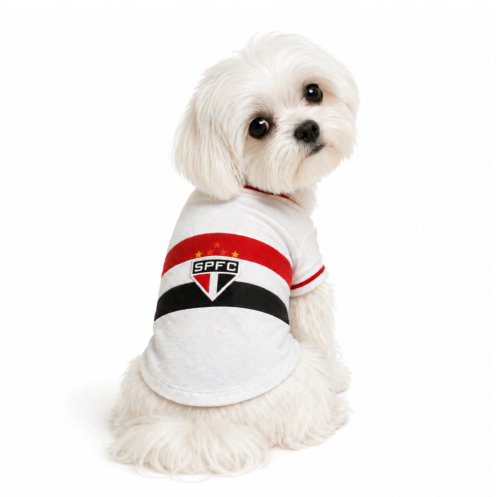 Camisa Pet Inspiração São Paulo Time Futebol Cães TAM 6