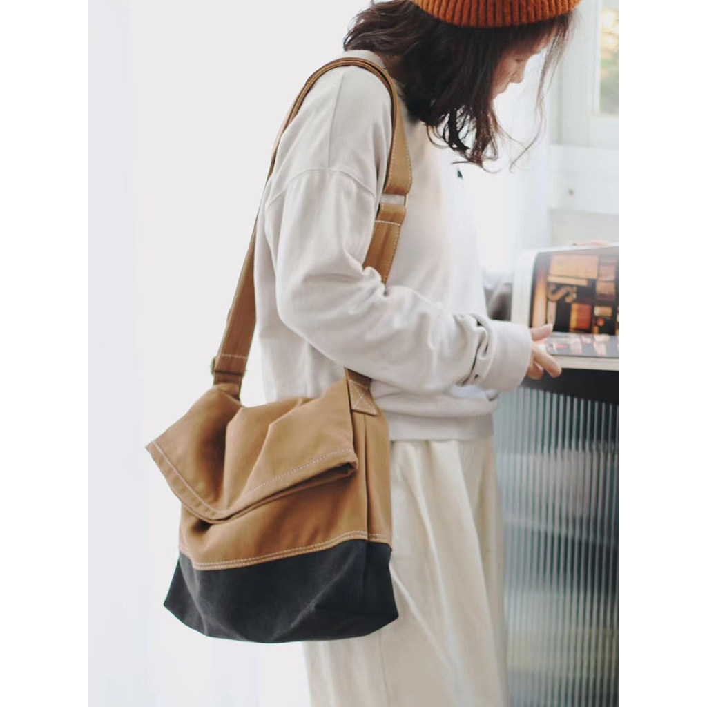 Sobag japonês grande capacidade de um ombro saco do mensageiro nicho feminino Retro Design Original Commuter lona Messen