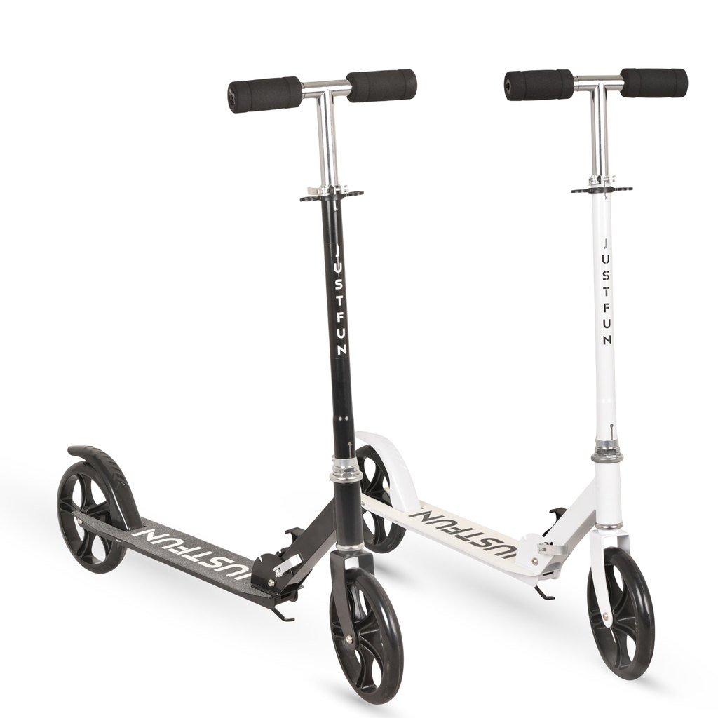 Patinete Infantil Adulto Juvenil 2 Rodas Dobrável Portátil Branco, Preto