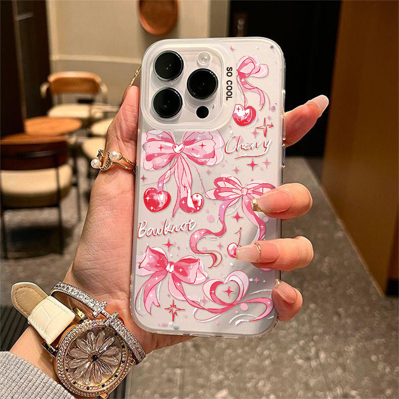 Capinha Para Samsung Galaxy A15 A14 A05S A23 A34 A35 A55 A54 A12 A13 S24 S20FE S23FE S24Ultra Padrão de fita de cereja