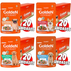Caixa 20 Sache Golden Gourmet Para Cães - Todos Sabores