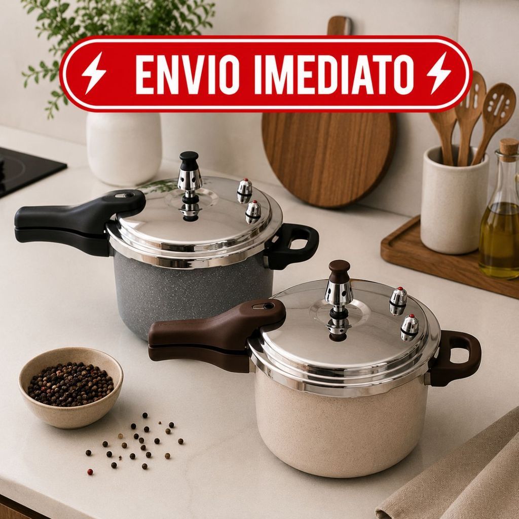 Panela de Pressão 4.5L Cerâmica Fogao Inducao Antiaderente Fechamento Externo