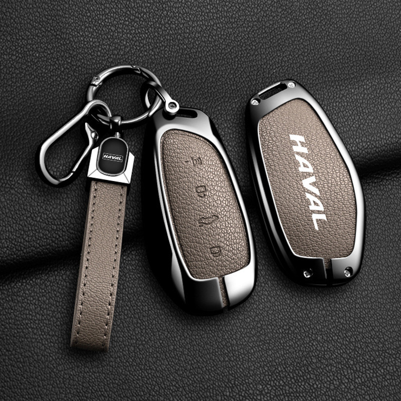 Capa de Chave de Carro em Liga de Zinco e Couro para Great Wall Haval Hover H3 H5 H7 H9 H8 H2 M4 Acessórios para Carr