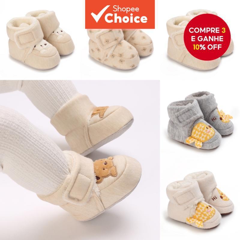 Botas De Urso Quentes Fofas Para Bebês De 0 A 18 Meses , Sola Macia De Inverno , Sapatos De Caminhada Confortáveis , Uni
