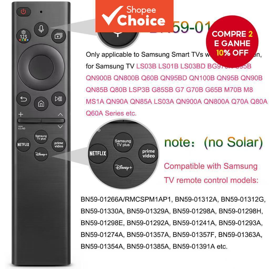  BN59-01385A é adequado para controle remoto de TV LCD inteligente SAMSUNG com função de voz do microfone, sem função de