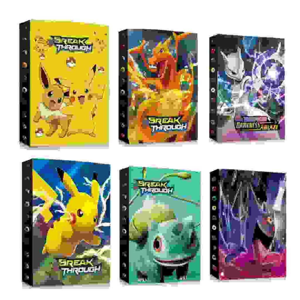 Fichário Álbum Pasta Pokémon 240/400/540 Cartas Pokémon Capa Dura TCG - Pikachu -Charizard -Gengar