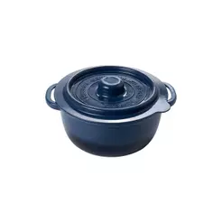 Pote Panelinha Hermética Supreme Azul 440 ml Mini Caçarola Ramekin Plástico Redondo Plasútil