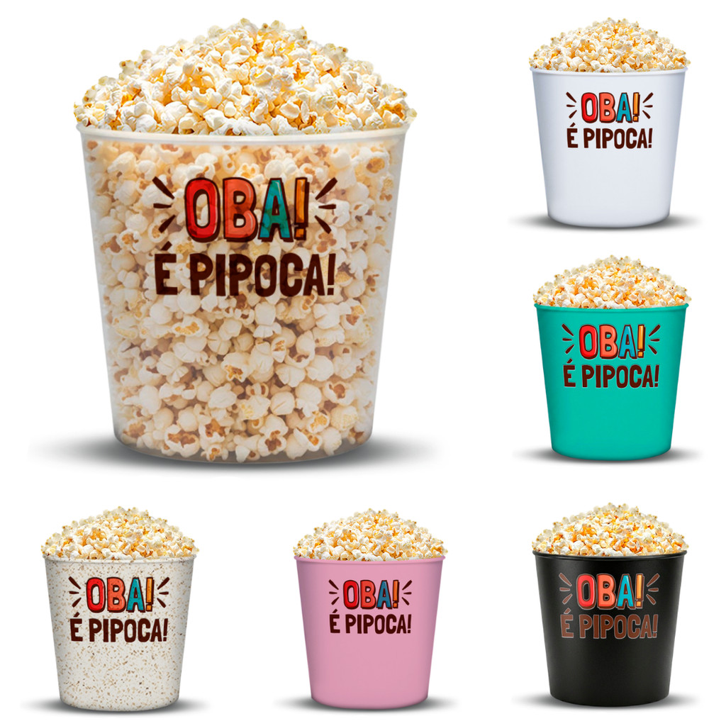 Balde de Pipoca Oba É Pipoca