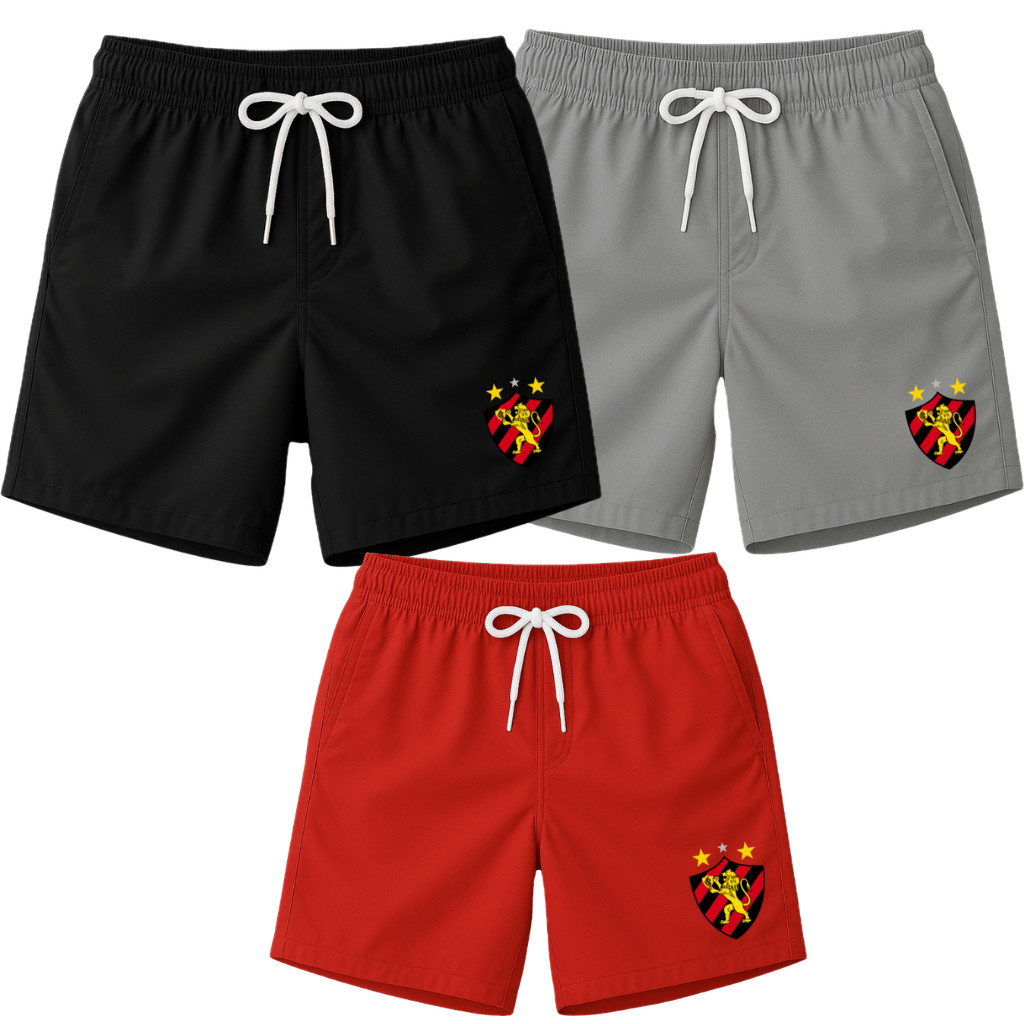 Short Sport tactel elastano torcida bermuda masculina torcedor.