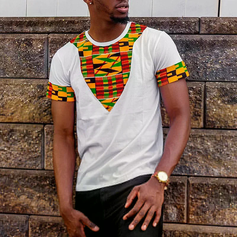 Camisetas Estilo Africano Vintage Étnica Tribal Dashiki Estampa 3D Masculina Manga Curta Tops Grandes Roupas De Poliéste