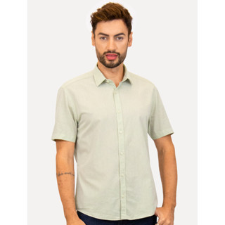 Camisa Aramis Masculina Manga Curta Slim Algodão Willis Verde Mescla em Oferta na Shopee