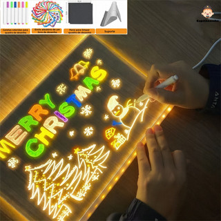 Luminária Led Escrever De Caneta Lousa Quadro Mesa Anotações  - quadro branco lousa