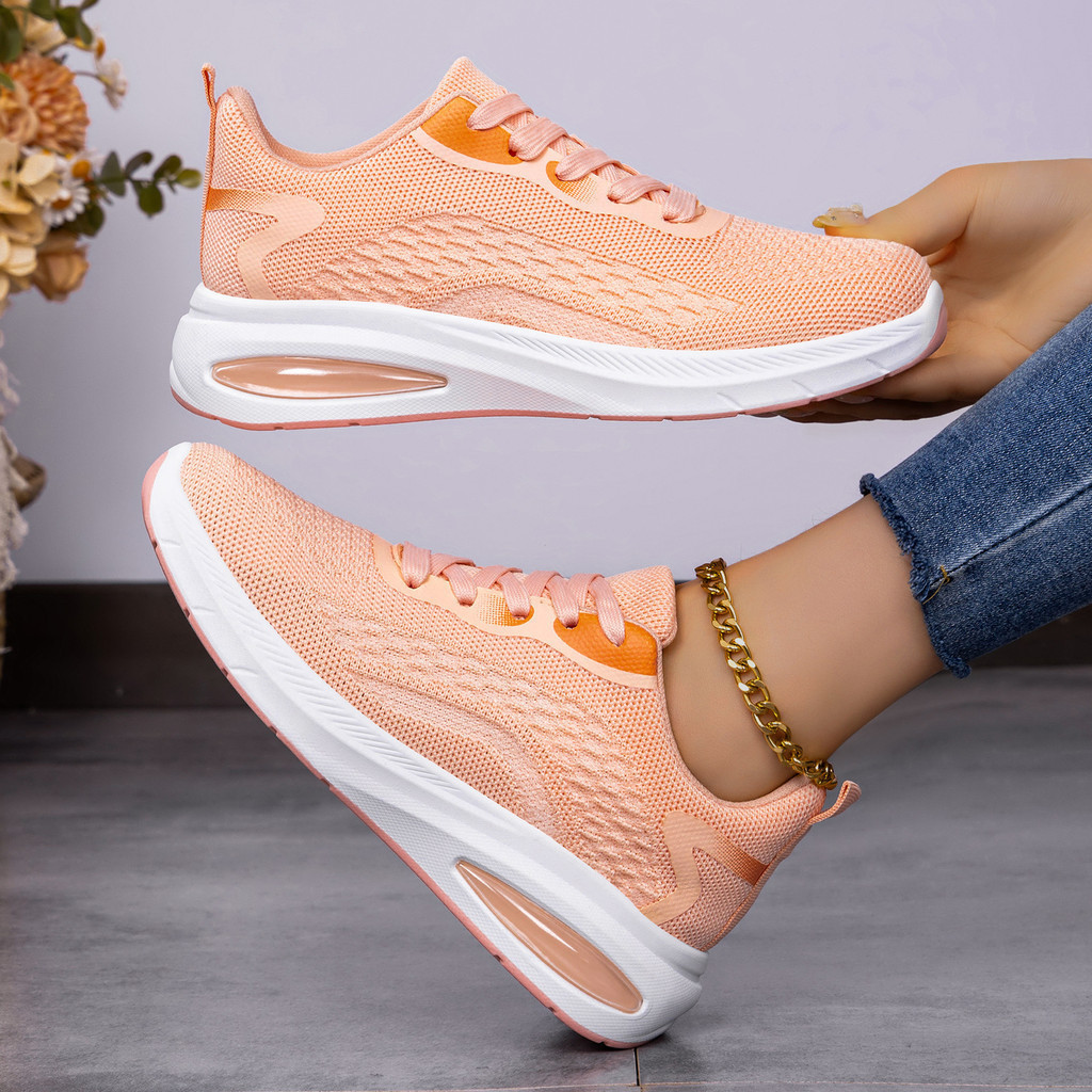 Tênis esportivos leves femininos, tênis esportivos casuais, tênis esportivos de malha única, tênis femininos para ativid