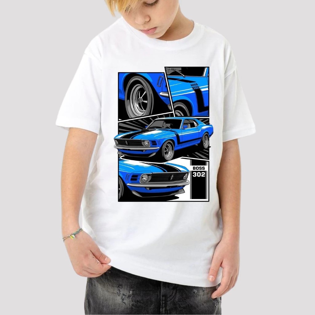 Camiseta Infantil Estampada Boss 302 Divertida Menino Menina 100% Algodão Confortável Dia a Dia Estilosa Escolar