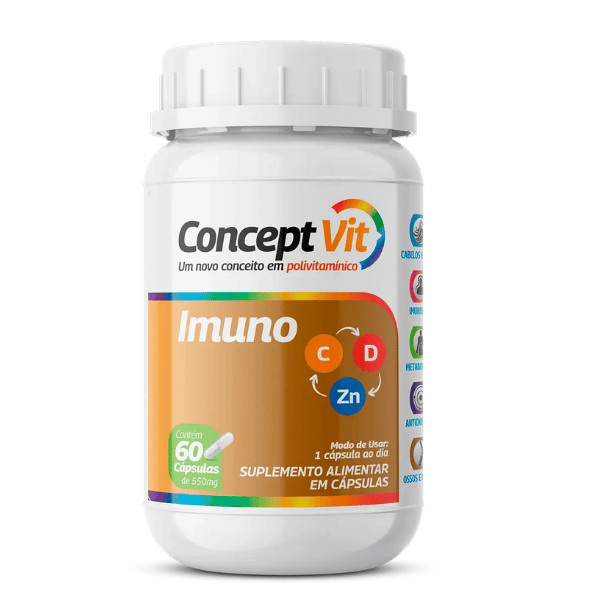 Conceptvit Polivitaminico Imuno Vitamina C D Zinco 60 Capsulas