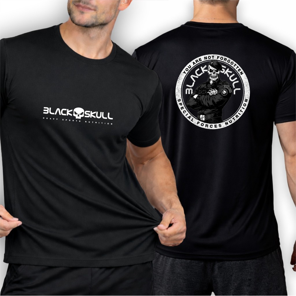 Camisa  Camiseta Dry Fit Masculino BLACK 02 Maromba Corrida Treino Esporte Academia Passeio