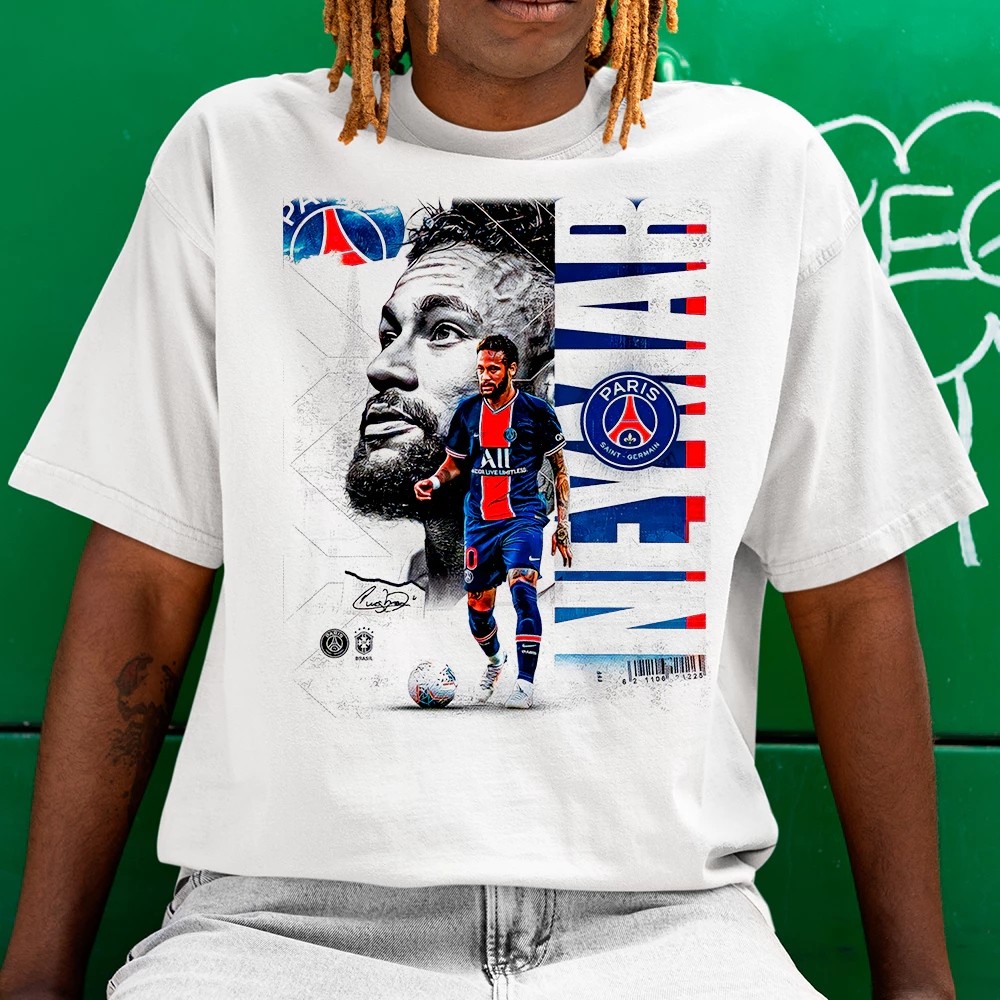 Camiseta Masculina Neymar JR - Camisa Estilosa Estampada Copa Do Mundo Unissex 100% Algodão Plus Size
