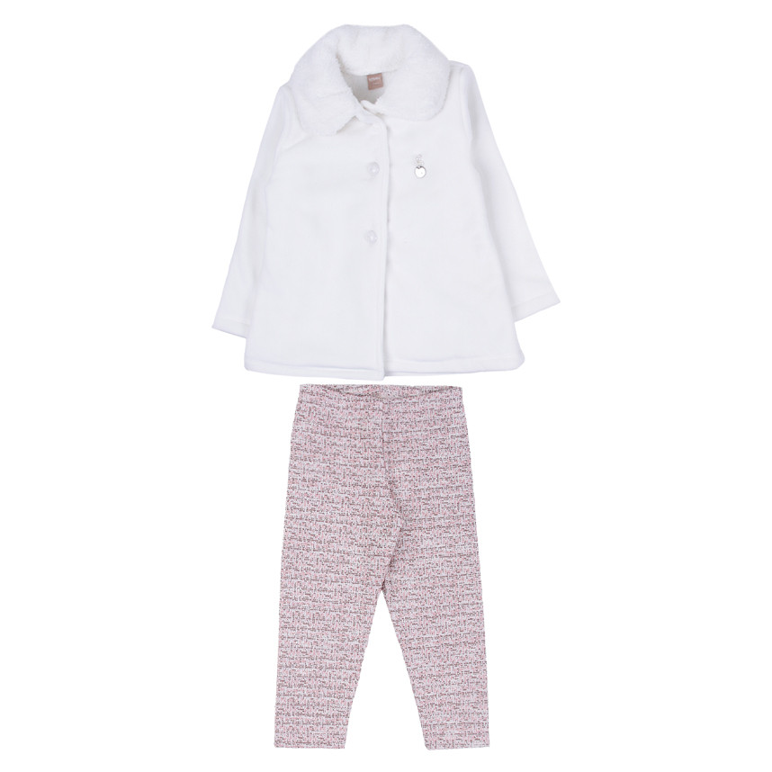 Conjunto Infantil Kookabu Casaco Gola Pêlo E calça Legging