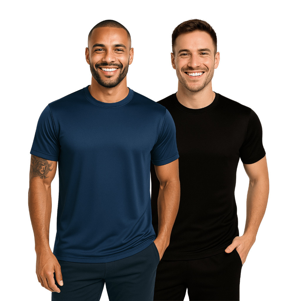 Kit 2 Camisetas Poliéster DryFit Masculina para Esportes e Lazer