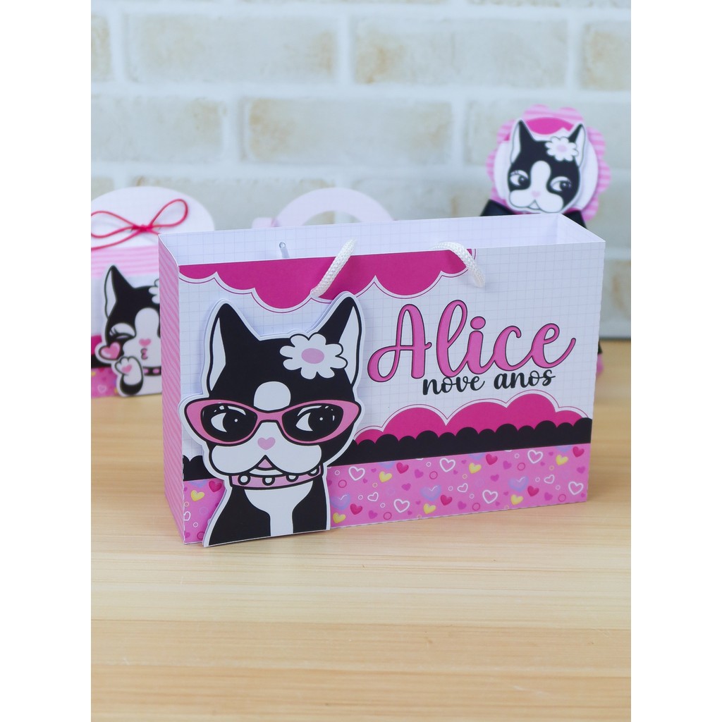 10/15/20/25 Sacolinhas Personalizadas FESTA REBECCA BONBON Pegue e Monte (19x15x6cm)