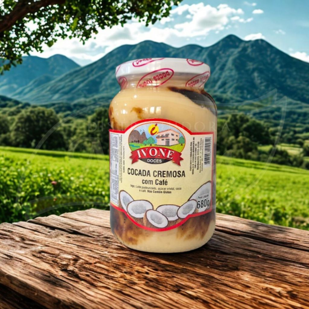 Cocada Cremosa com Café Ivones Doce 680g | Feita em Minas Gerais Doce Artesanal e Cremoso