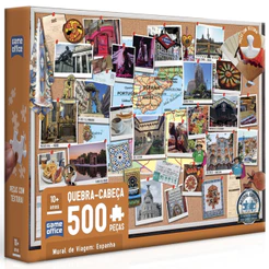 QUEBRA CABEÇA ESPANHA MURAL DE VIAGEM 500 PEÇAS TOYSTER PUZZLE TURÍSTICO PAISAGEM MAPA BRINQUEDOS