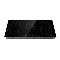 Cooktop de Indução Cinco Bocas EOS 90cm Freezone Due Preto 9500W ECI05EPF 220V
