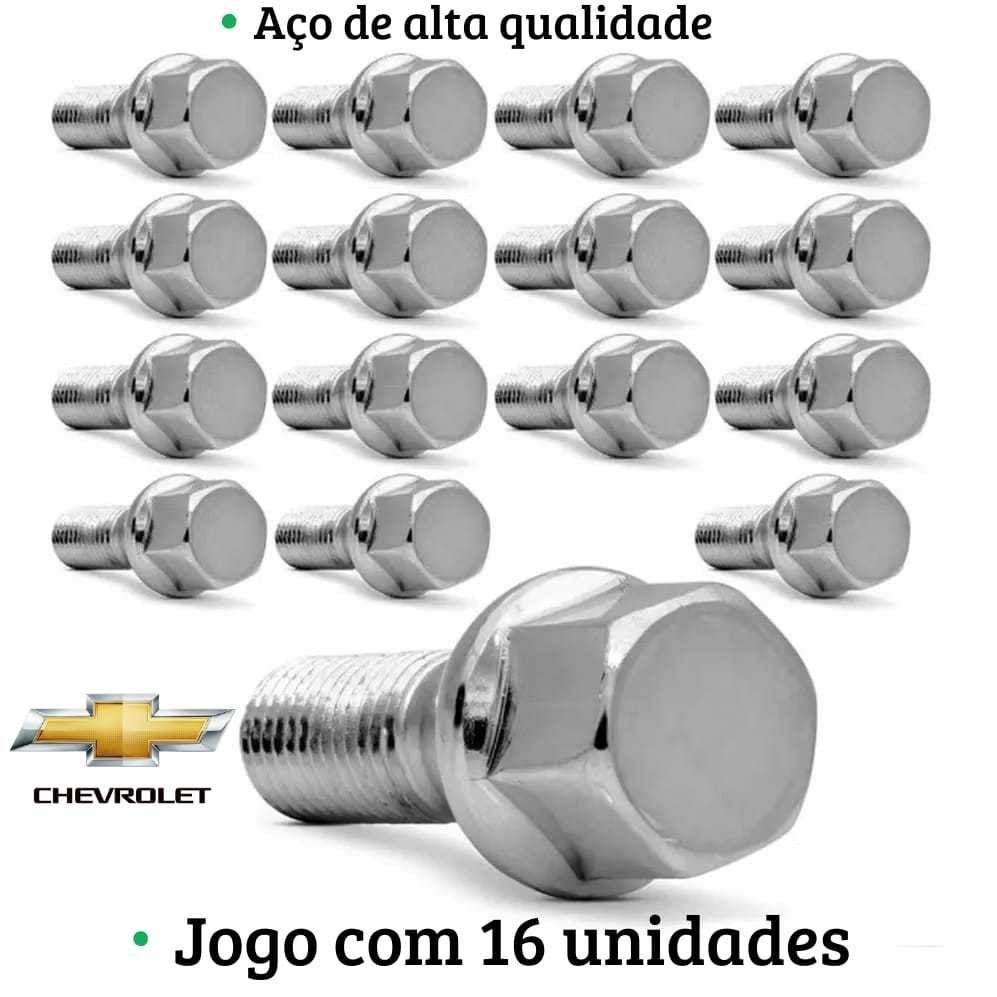 Conjunto 16 parafuso cromado GM CORSA AGILE MONTANA MERIVA VECTRA PRISMA CELTA ASTRA