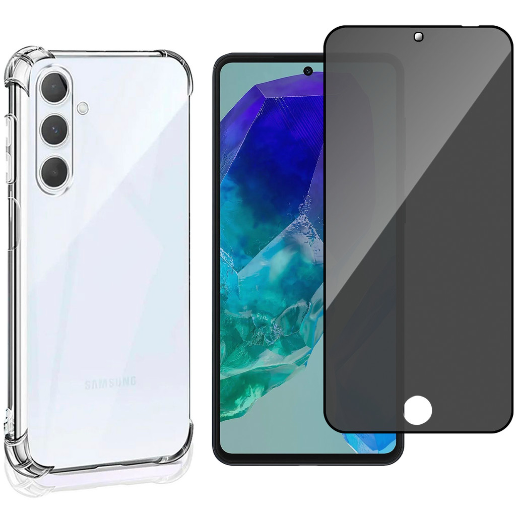 Capa Anti-impacto + Película Vidro Privacidade P/ Galaxy M55 5G