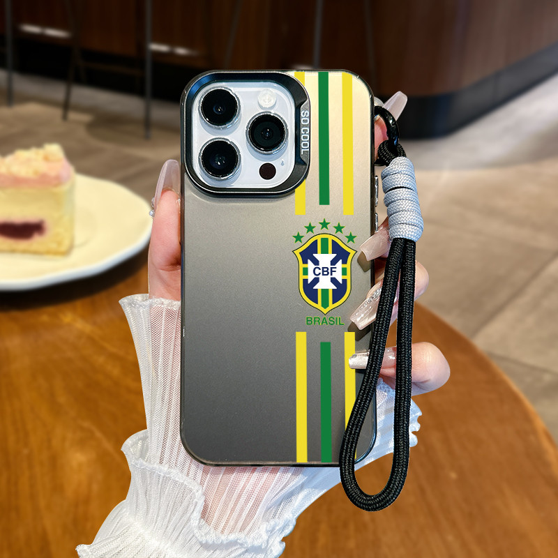 Capinha cordão Copa do Mundo para iPhone 12 13 14 15 16 17 Pro Max Plus Samsung S25 S24 S23 A15 A36
